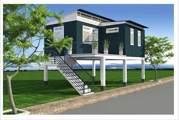 Kiểu nhà lắp ghép 2 phòng ngủ độc đáo, hiện đại