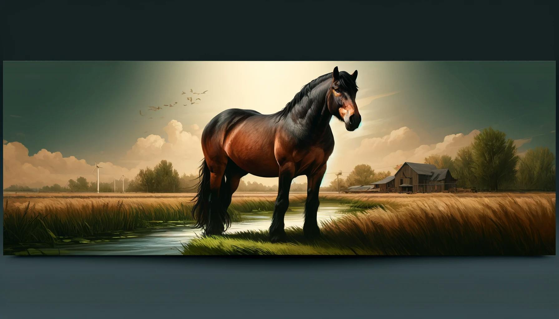 DALL·E 2024-03-29 17.50.41 - Design a banner image for a horse named 'Georgia Mud', capturing the essence of this unique and spirited horse. The image should reflect the rich, ear.webp