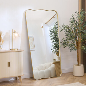 Gold frame lean-to mirror
