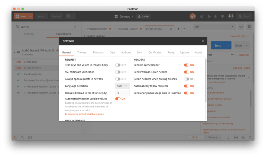 Under your Settings, toggle off “Automatically persist variable values”