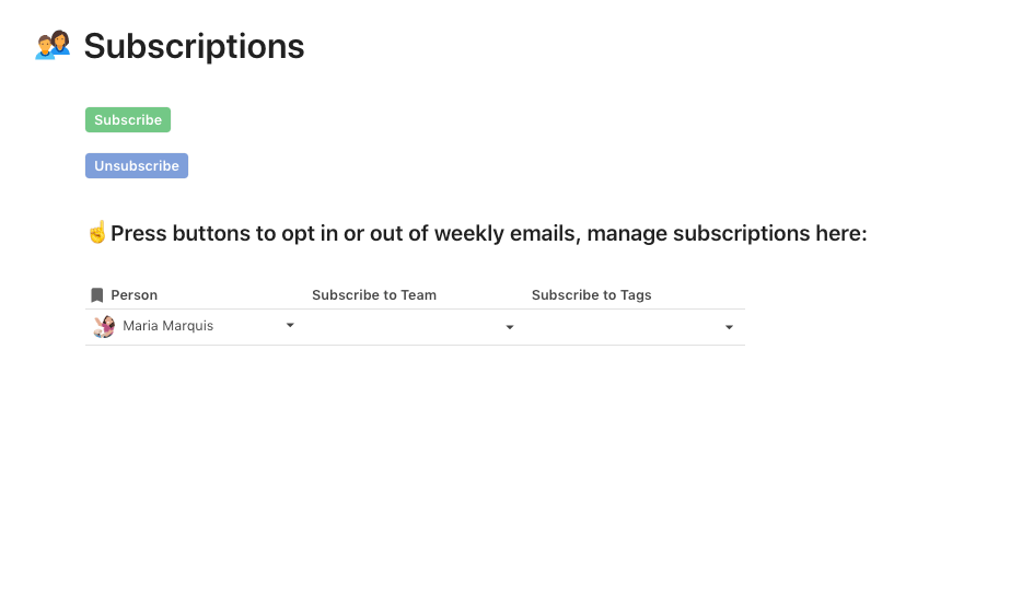 Allow people to choose which customer feedback email summaries they want to subscribe to.