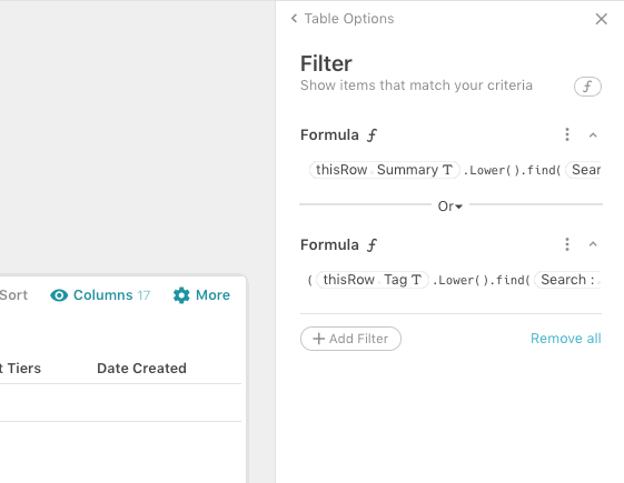 Use search in your Coda doc to find specific customer feedback.