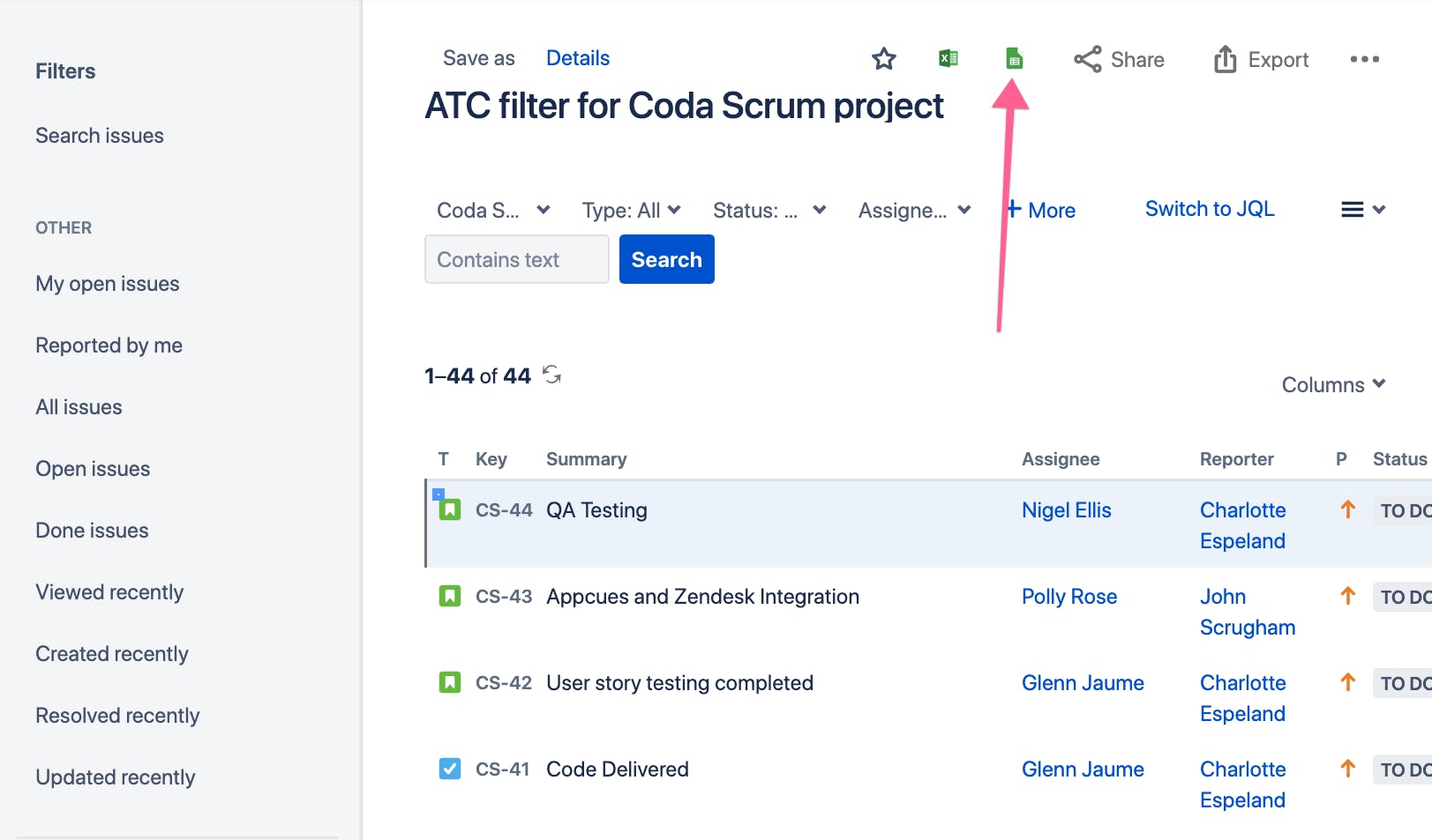 How to export and analyze Jira issues in Google Sheets vs. Coda