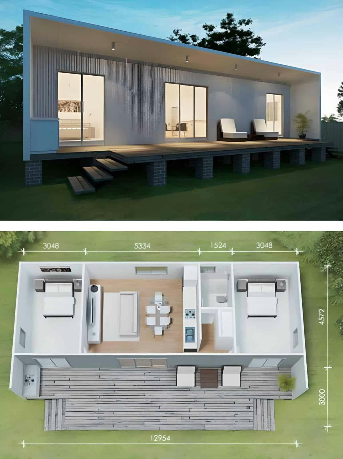 Kiểu nhà lắp ghép 100 triệu đơn giản