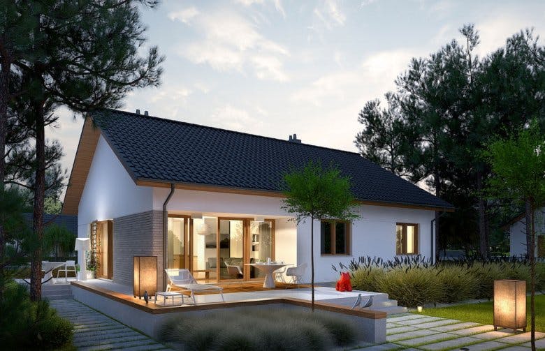 Mẫu thiết kế nhà vườn mái ngói mang phong cách hiện đại