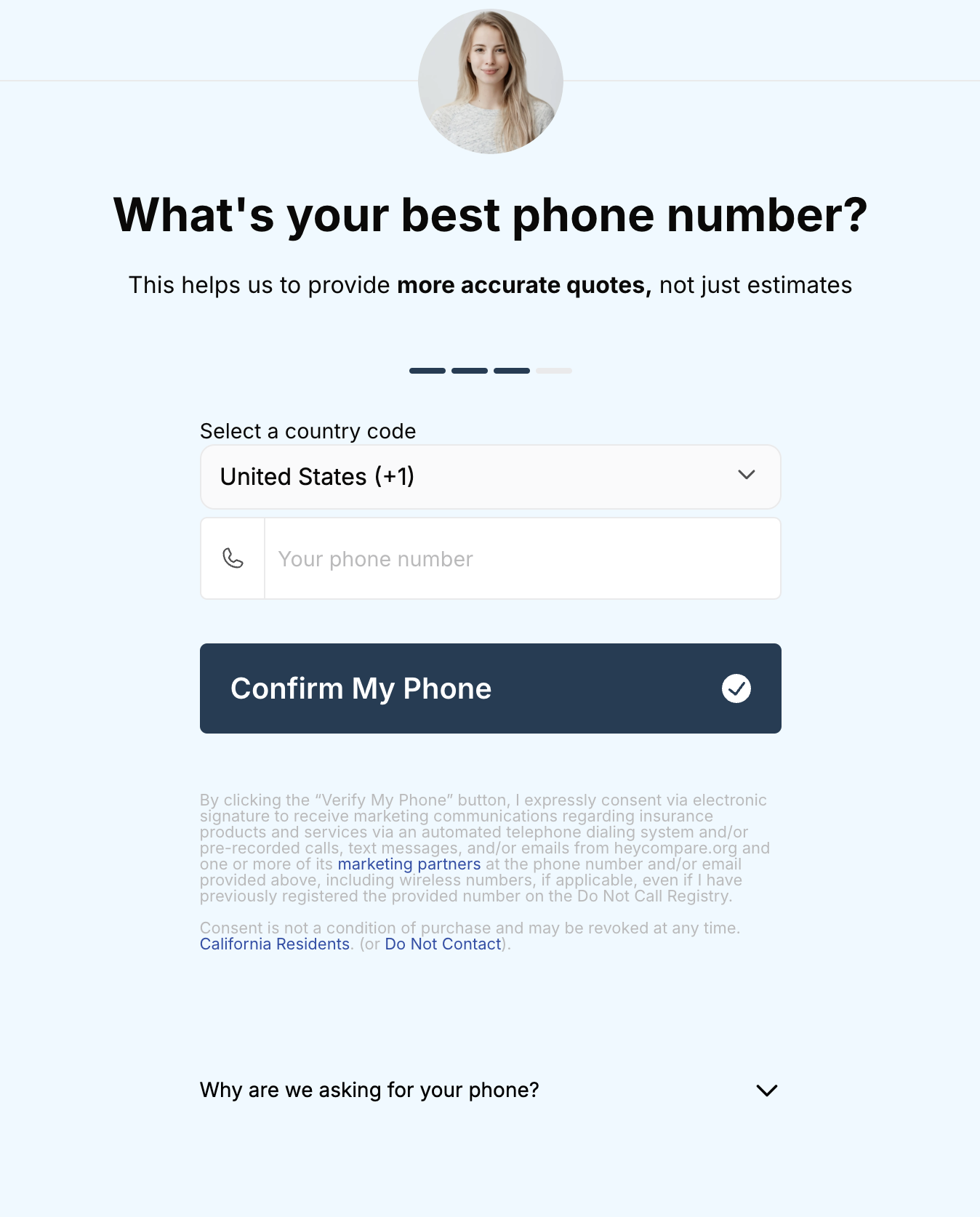 Phone Number Form