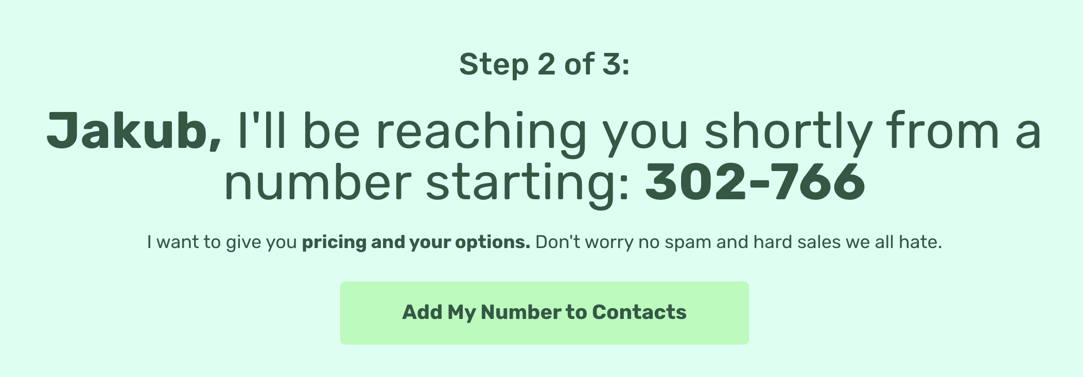 Example of TY page with client number