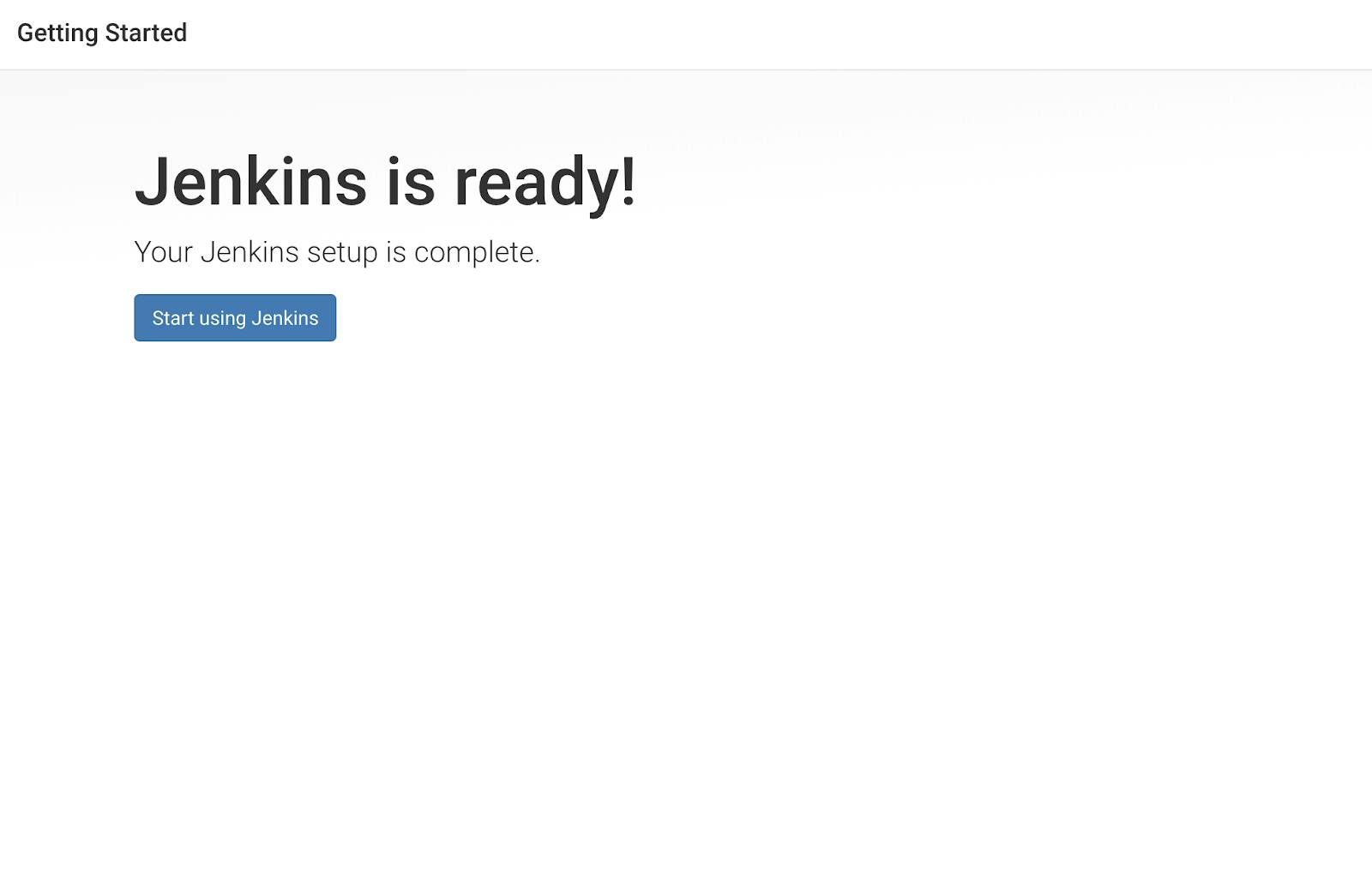 Jenkins is ready screen