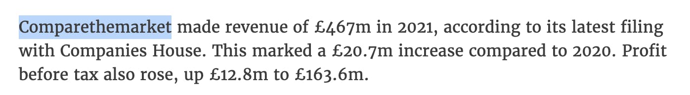 CompareTheMarket (£467m/year)