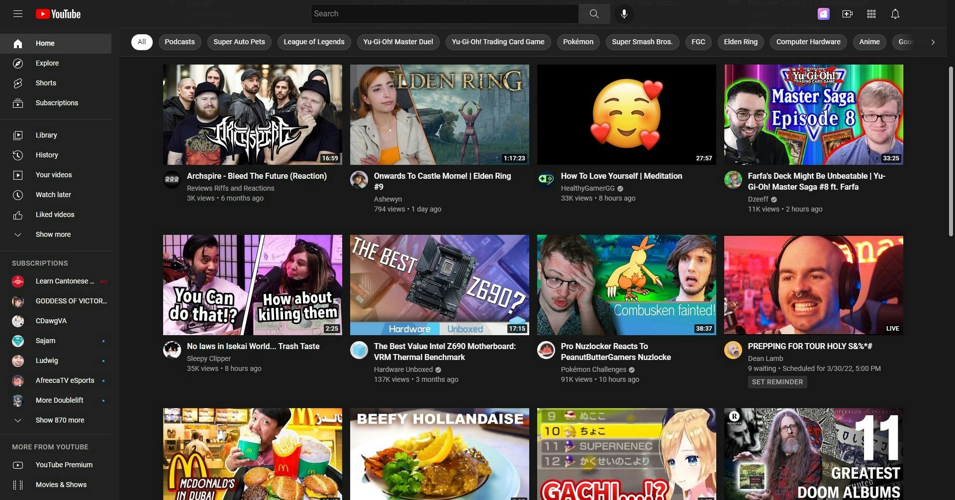 My YouTube homepage.jpg