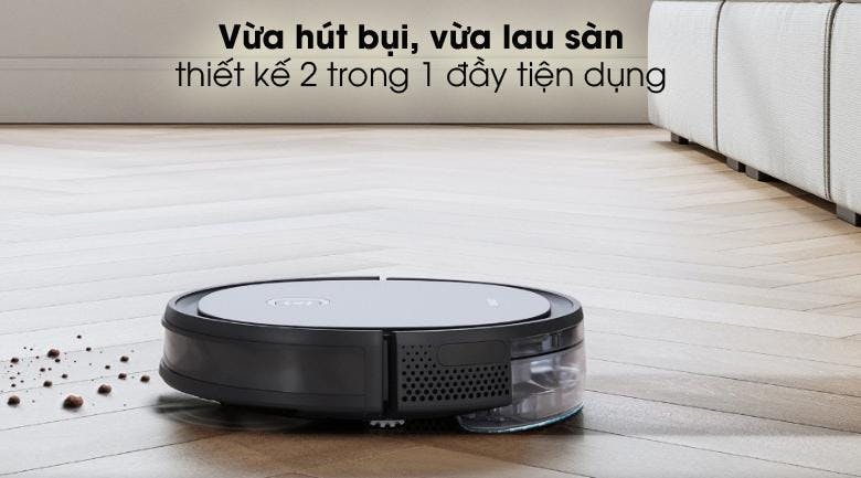 Robot hút bụi ECOVACS có thiết kế 2 trong 1 vừa quét hút bụi, vừa lau sàn tiện dụng