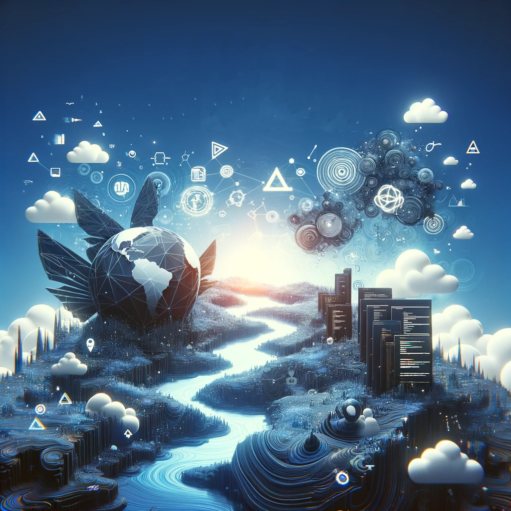 DALL·E 2023-12-17 19.41.59 - An image representing Laravel Development Services revolutionizing web applications, without any text. The image should depict a digital landscape wit.png