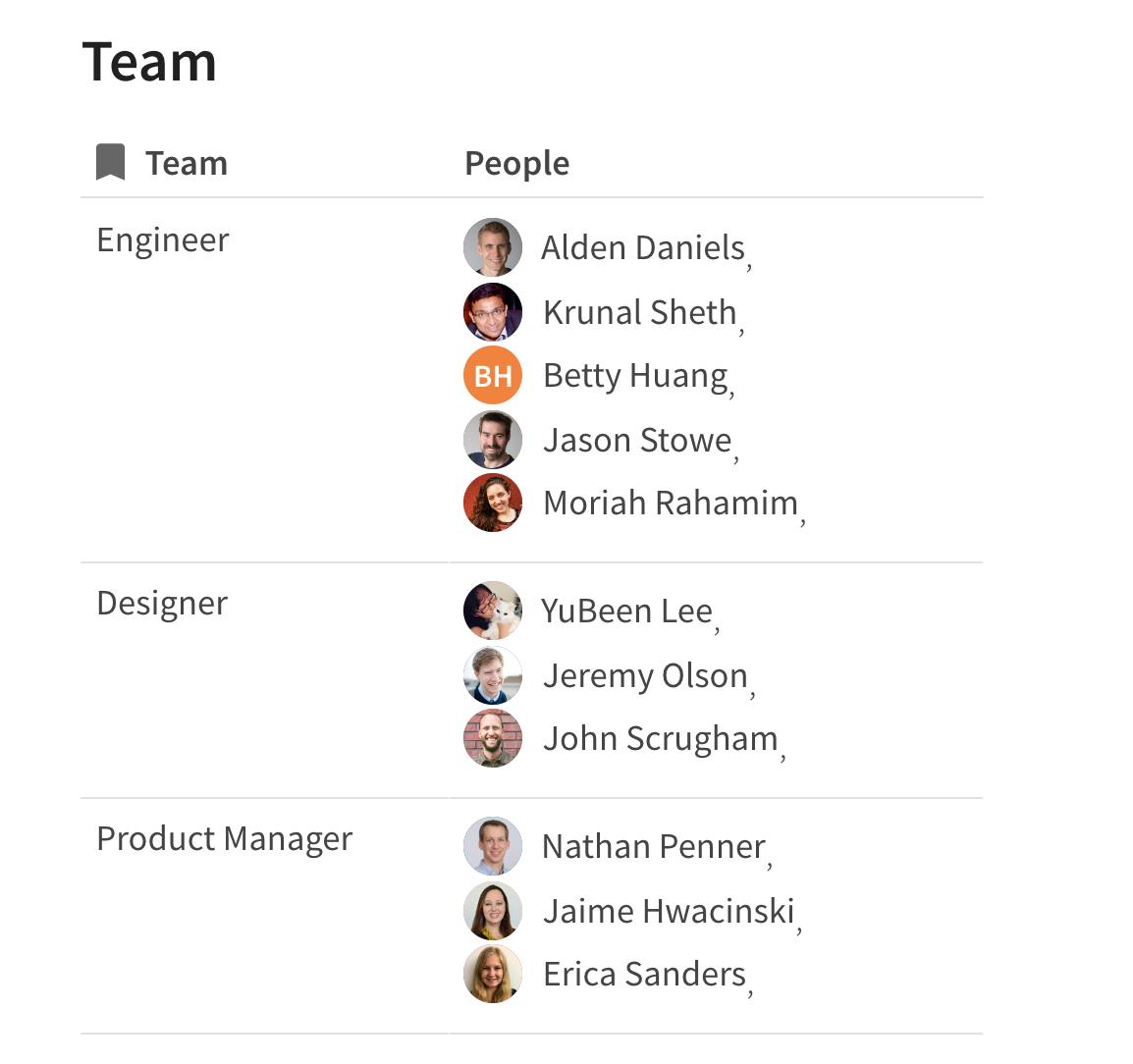 view all team members within a team for your project