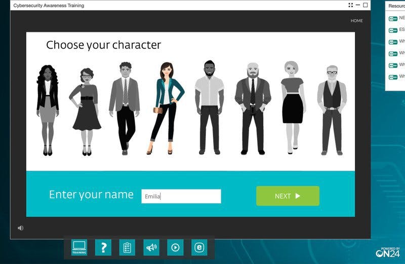Gamified welcome screen