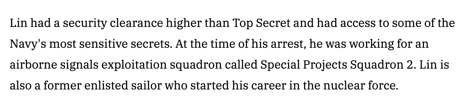 Navy Times - Lin's Clearance Level.png