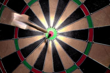 red black and white round decor