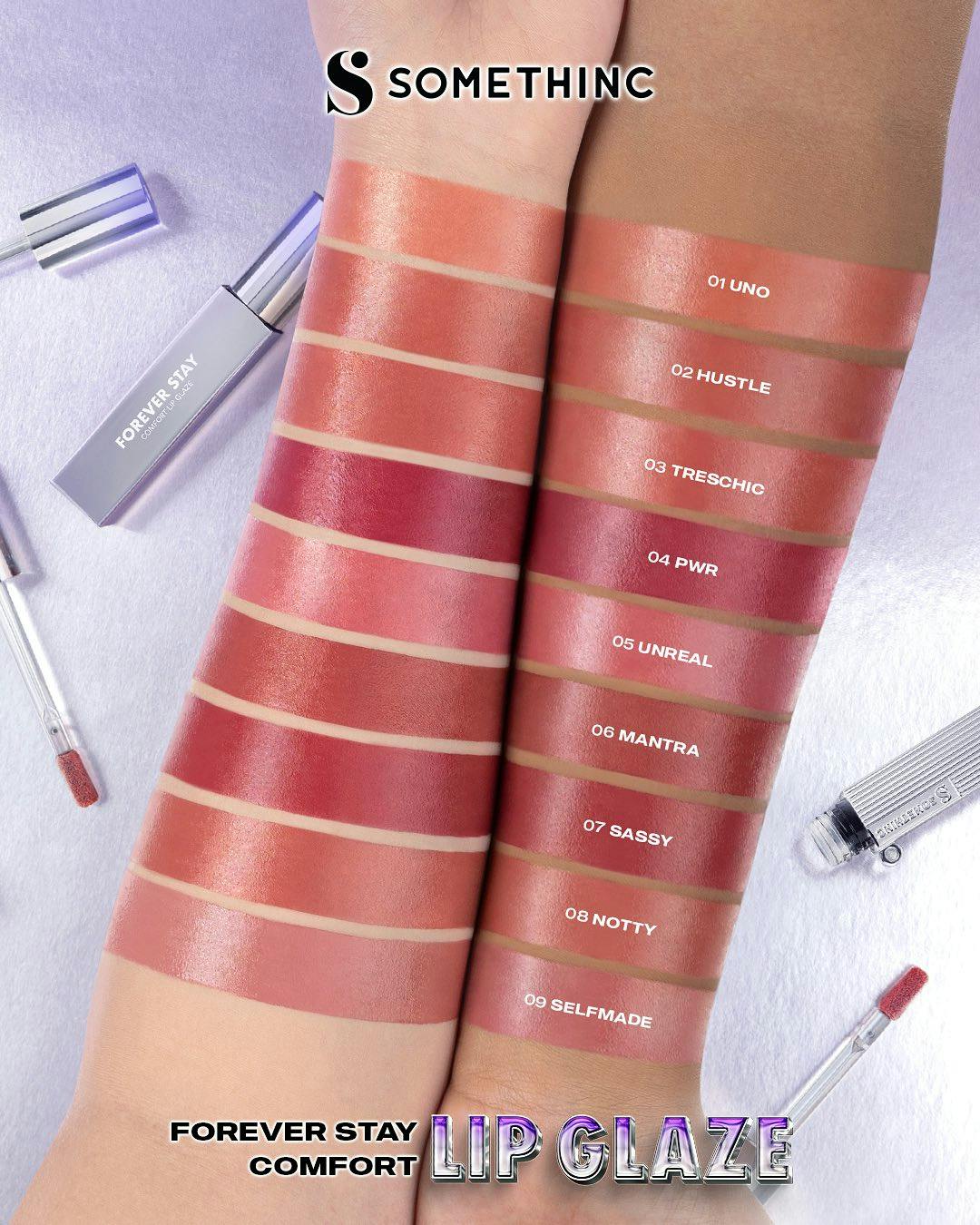 𝙇𝙞𝙥 𝙂𝙡𝙖𝙯𝙚 Playlips   01 Uno - brown peach  02 Hustle - brown pink  03 Treschic - nude peach  04 PWR - berry  05 Unreal - nude pink  06 Mantra - milk tea brown  07 Sassy - brown  08 Notty - mauve brown  09 Se.jpg
