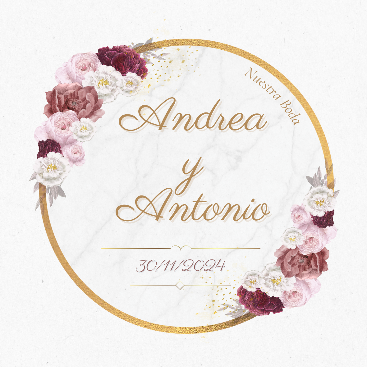 Sticker Circular Boda Floral Bordo y Dorado.png